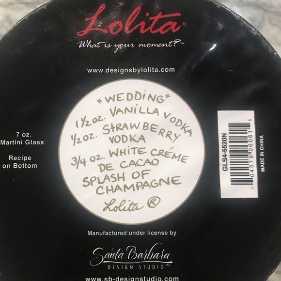 Lolita “Wedding” Hand Painted Martini Glass - Picture 7 of 7